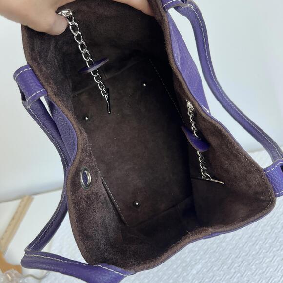 Vintage Women's Black Genuine Leather Silver Clasp Shoulder Bag Hobo Bag - Picture 2 of 12